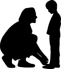 Father and Son Silhouette Illustration Vector