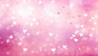 Background of Valentine's day concept. Valentines day card with pink hearts wallpaper. Generative AI