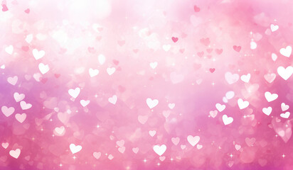 Fototapeta premium Background of Valentine's day concept. Valentines day card with pink hearts wallpaper. Generative AI