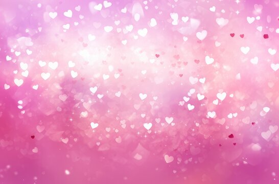 Background of Valentine's day concept. Valentines day card with pink hearts wallpaper. Generative AI