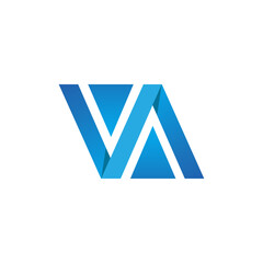 V and A Letter  Logo design.