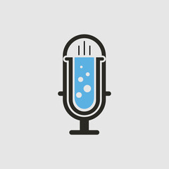Podcast and microphone logo vector