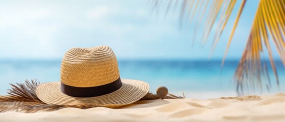 Tropical beach landscape for background or wallpaper. Design of summer vacation holiday concept, Generative AI