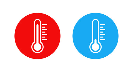 High and low temperature thermometer icons