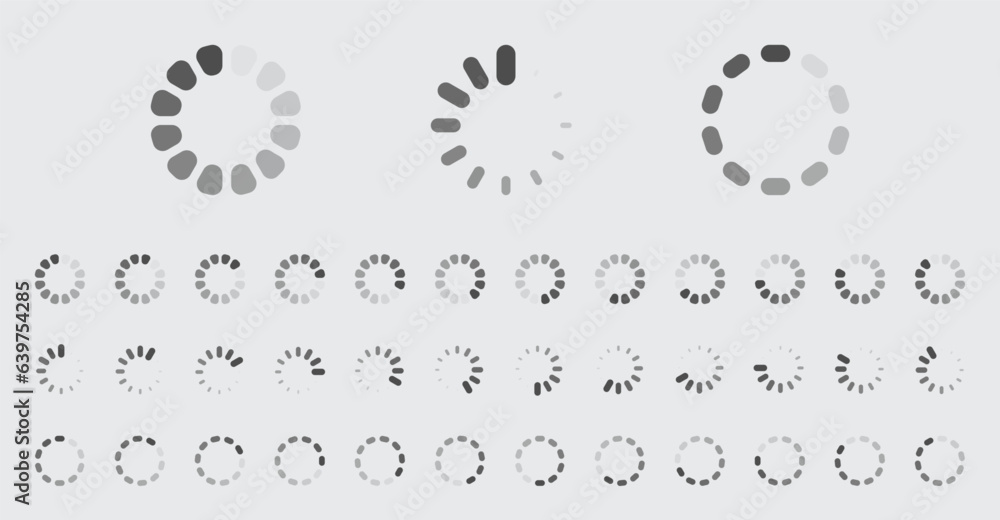 Fototapete circular loading buffering icons vector set video ready for animation gif all keyframes frames bufri