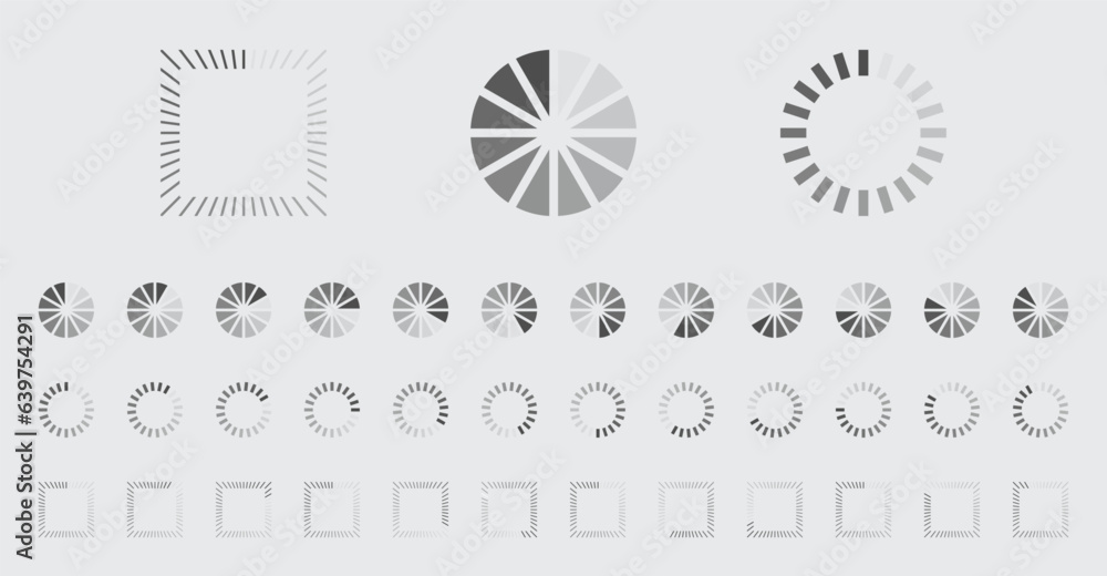 Fototapete circular loading buffering icons vector set video ready for animation gif all keyframes frames bufri