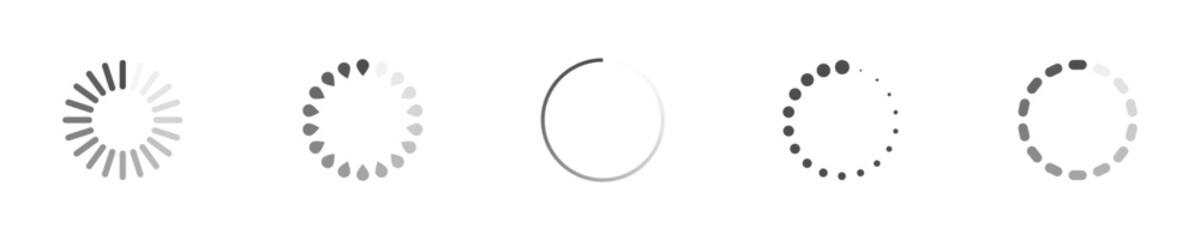 Download sign set. Load icons set. Load system. Data load. Loading bar. Froze computer. Vector stock illustration. Vector illustration. Vector illustration