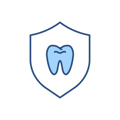 Teeth Protection Related Vector Icon. Teeth Protection sign. Isolated on White Background