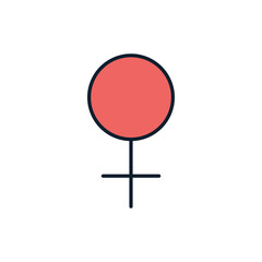 Woman Gender Symbol related vector line icon. Isolated on white background. Vector illustration. Editable stroke