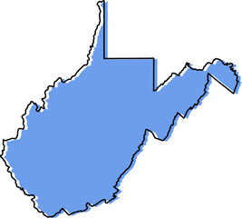 west virginia map, west virginia vector, west virginia outline, west virginia