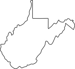 west virginia map, west virginia vector, west virginia outline, west virginia