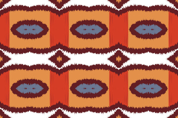 Motif Ikat Seamless Pattern Embroidery Background. Ikat Chevron Geometric Ethnic Oriental Pattern traditional.aztec Style Abstract Vector design for Texture,fabric,clothing,wrapping,sarong.