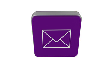 Digital png illustration of purple square with envelope on transparent background