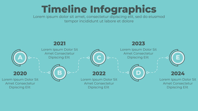 Abstract business timeline and schedule  circle infographic template with 5 steps or options