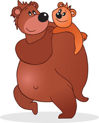 Digital png illustration of brown bears on transparent background