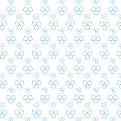 Digital png illustration of blue clover pattern on transparent background