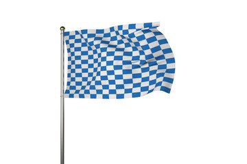 Obraz premium Digital png illustration of white and blue chckered flag on transparent background