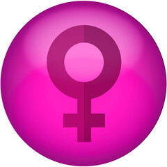 Digital png illustration of circle with female symbol on transparent background
