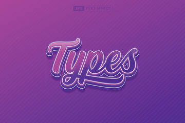 Types Text Style Effect Editable Vector Eps File Format Design Template.