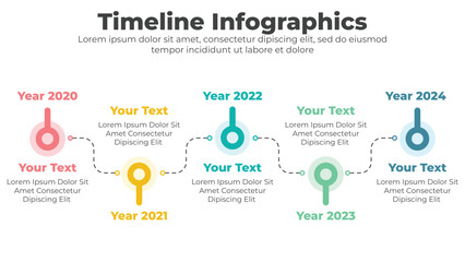 infographics timeline template business concept with 5 step