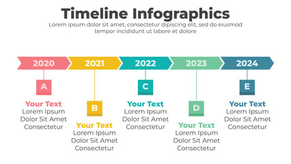 Fototapeta na wymiar Vector infographics timeline template business concept with five option or step