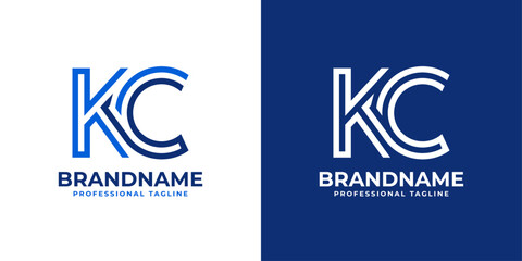 Letter KC Line Monogram Logo, suitable for business with KC or CK initials.