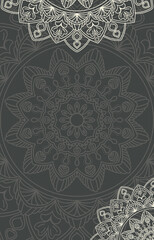 Luxurious Mandala. Dark green background. boho sun for christmas party new year holiday wrapping paper Yoga Wallpapers Beauty Salon Spa Accessories Wedding Gift Package