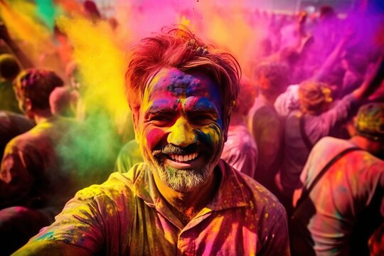 Holi festival celebrations in Nandgaon, India. Every Indian state celebrates Holi differently. Festival Of Colors In India,