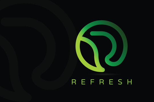 3d abstract linear design R letter refresh logo concept