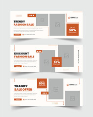 Fashion sale social media cover banner template, Web banner timeline template, sale banner, Timeline Cover