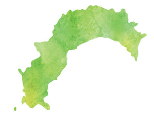 高知　地図　水彩　アイコン　緑 © KUU