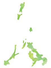 長崎　地図　水彩　アイコン　緑