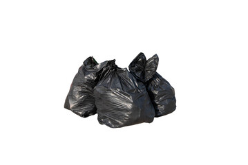 Garbage bag. Black plastic garbage bag isolated on background