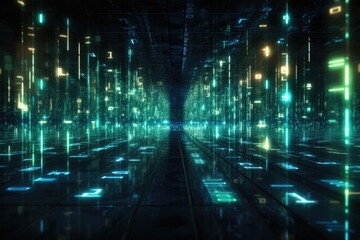 Cloud computing transfer big data on internet. futuristic digital technology .Generative AI