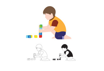joyful kindergarten children engaged in various indoor room games, enjoying their leisure childhood activities. The scene captures the playful moments of little preschool boys