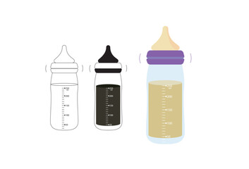 icon representing a feeding bottle, a symbolic representation of a baby. The icon is in EPS10 format,