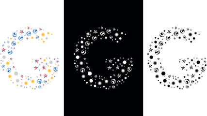 galaxy g logo for custom black and white t shirt design