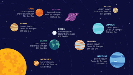 Universe planets and space concept illustration of our solar system © powerpointschool