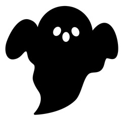 Cute kawaii ghost halloween cartoon silhouette