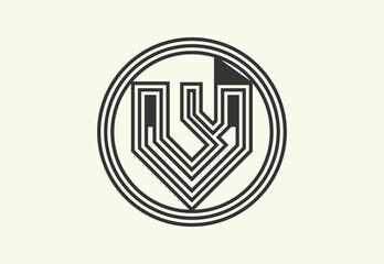 VV creative letter logo and icon design template