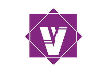 Naklejka premium VV creative letter logo and icon design template