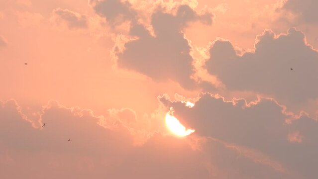 sun timelapse , with clouds passing