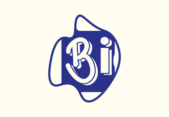 Bi letter logo and icon design template