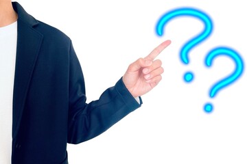 ビジネスの疑問 若い男性とはてなマーク