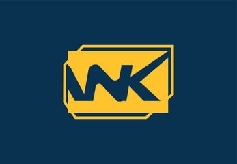 NK letter logo and icon design template