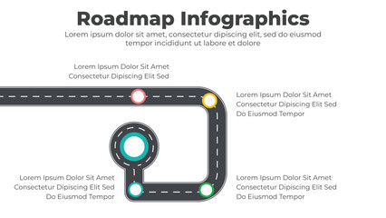 Business roadmap infographic template 