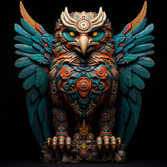Obraz premium A captivating gryphon totem, combining the features of a lion and an eagle