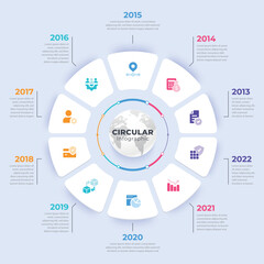  10 Free vector circular infographic data template
