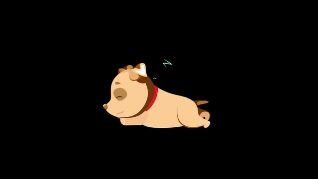 cartoon dog animated on black screen