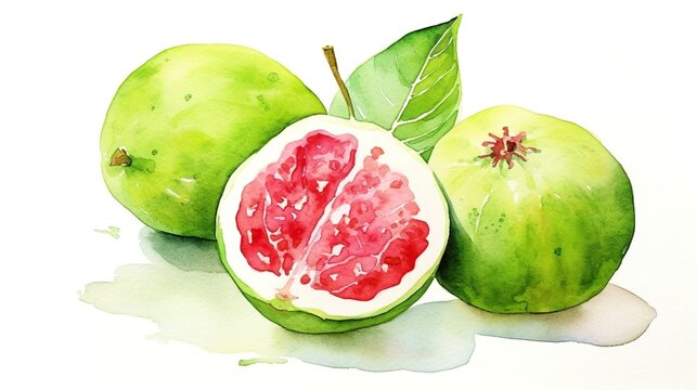 グアバの水彩イラスト